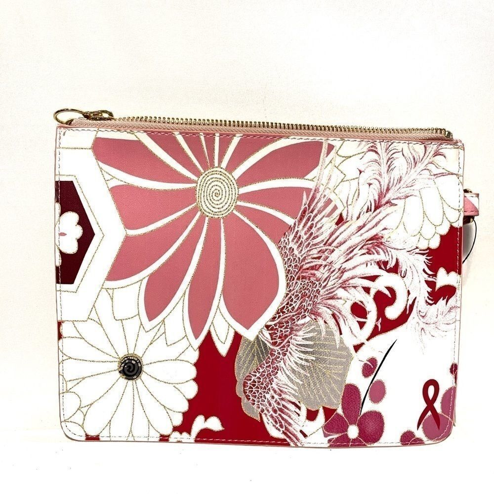 NWT NWT Chico’s LBBC Living Beyond Breast Cancer Floral Wristlet Zip Pouch Pink